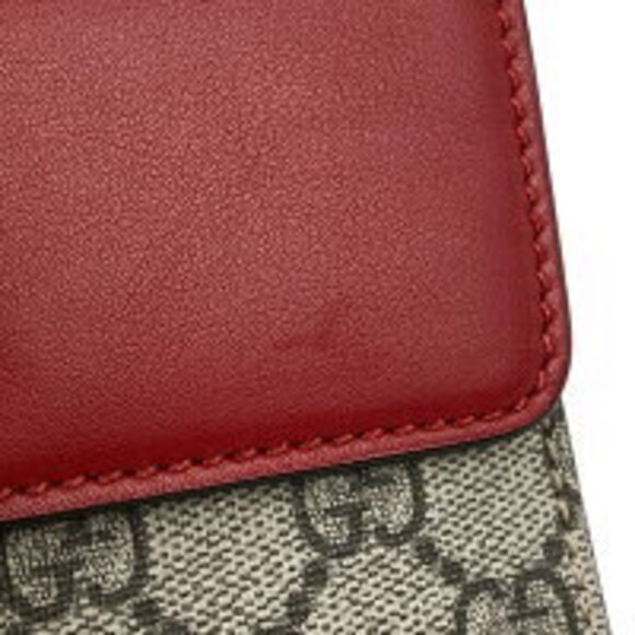 Gucci GG Supreme Chain Shoulder Bag Padlock Canvas Beige Pink Red - Picture 8 of 9